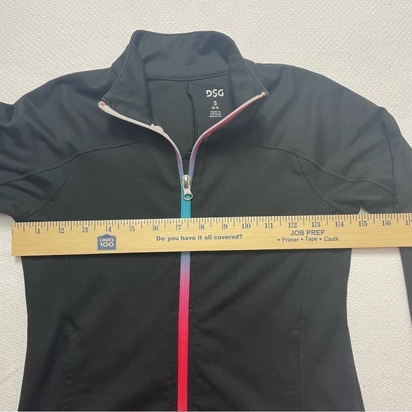 DSG Black Athletic Jacket Rainbow Zipper Girl’s Size Small (8-9) - Picture 5 of 10